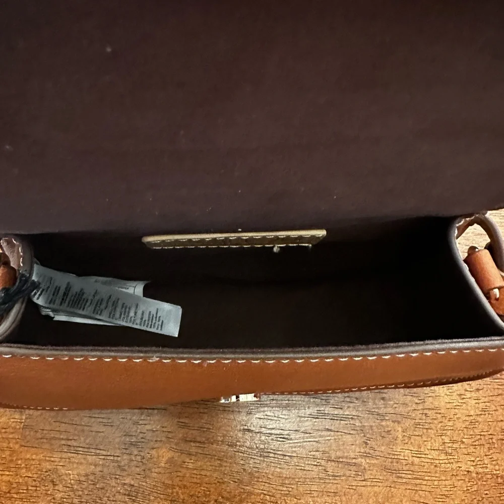 Rachel Zoe Edessi Vegan Leather Saddle Crossbody Belt Bag Brown Adjustable Strap - Picture 5 of 5